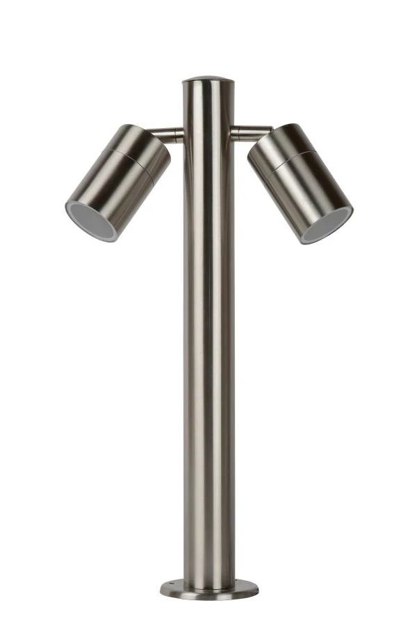 Lucide ARNE-LED - Sokkellamp - Ø 6,3 cm - LED - GU10 - 2x5W 2700K - IP44 - Mat chroom - uitgezet